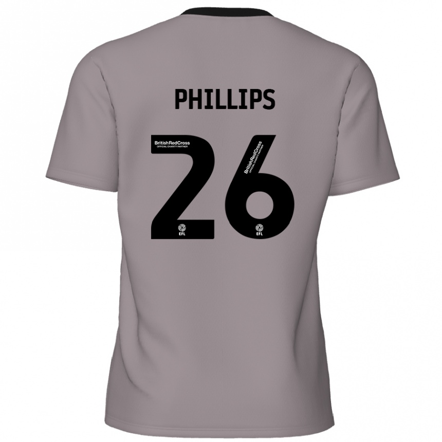 Kids Football Noah Phillips #26 Grey Away Jersey 2024/25 T-Shirt Nz