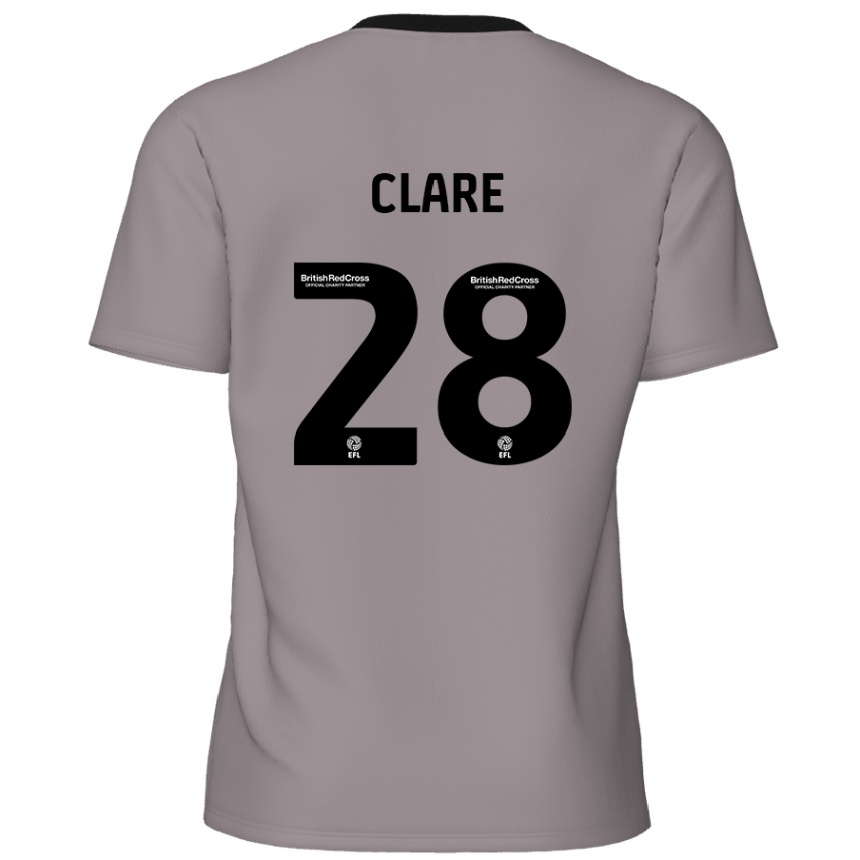 Kids Football Sean Clare #28 Grey Away Jersey 2024/25 T-Shirt Nz