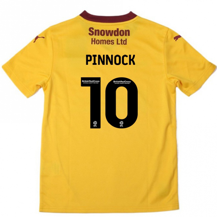 Kids Football Mitch Pinnock #10 Orange  Burgundy Away Jersey 2024/25 T-Shirt Nz