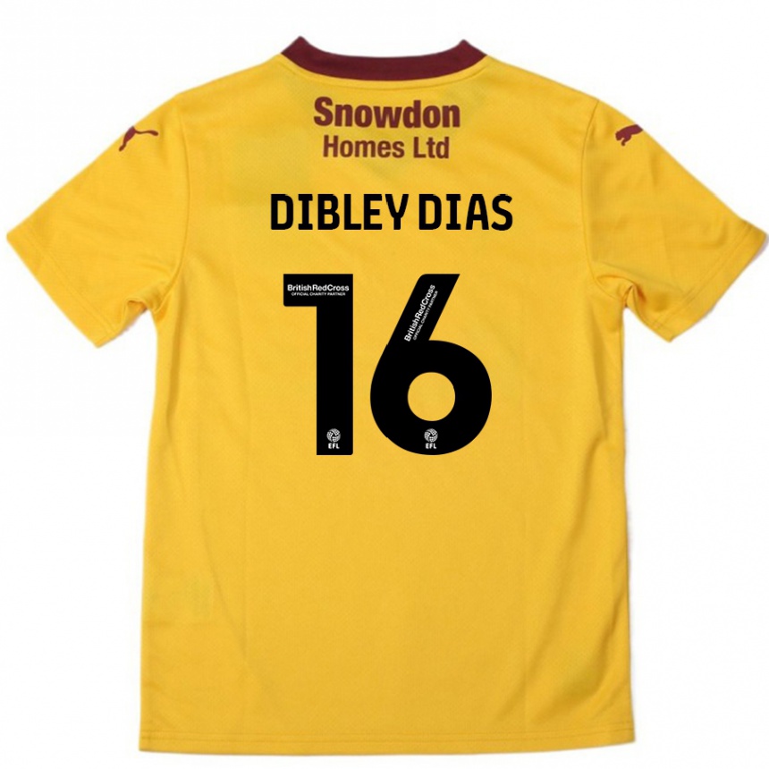 Kids Football Matt Dibley-Dias #16 Orange  Burgundy Away Jersey 2024/25 T-Shirt Nz