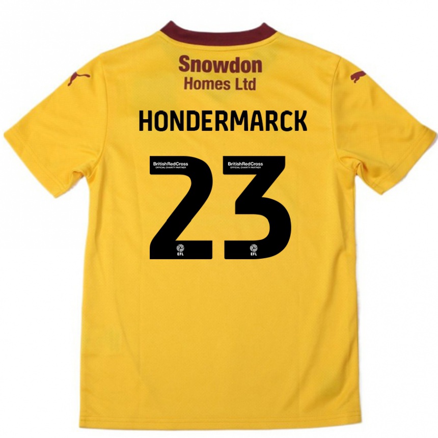 Kids Football William Hondermarck #23 Orange  Burgundy Away Jersey 2024/25 T-Shirt Nz