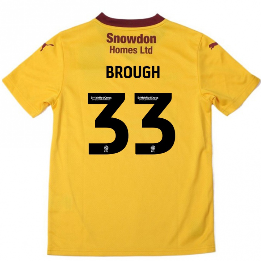 Kids Football Patrick Brough #33 Orange  Burgundy Away Jersey 2024/25 T-Shirt Nz