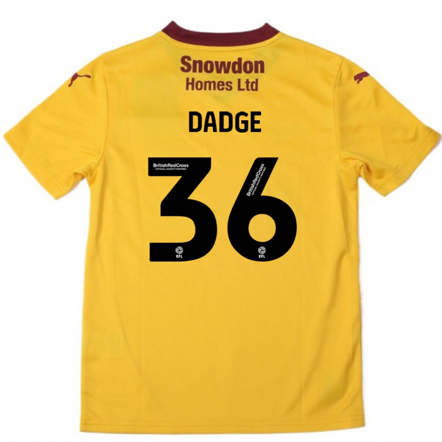 Kids Football James Dadge #36 Orange  Burgundy Away Jersey 2024/25 T-Shirt Nz