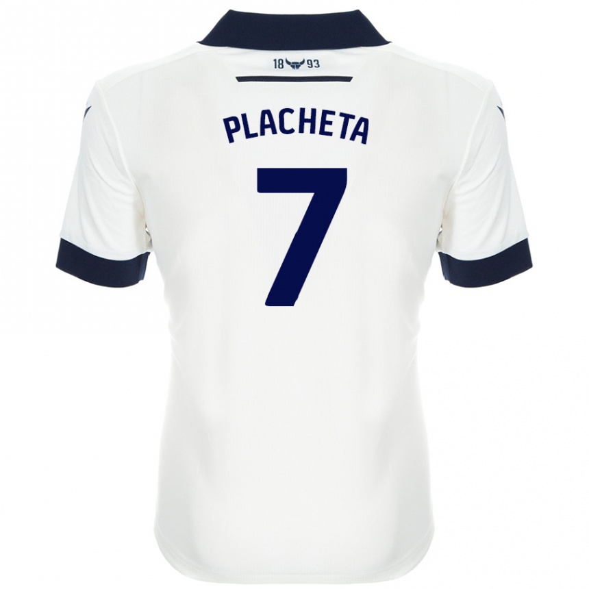 Kids Football Przemyslaw Placheta #7 White Navy Blue Away Jersey 2024/25 T-Shirt Nz