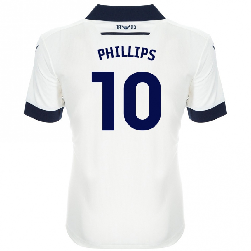 Kids Football Matt Phillips #10 White Navy Blue Away Jersey 2024/25 T-Shirt Nz