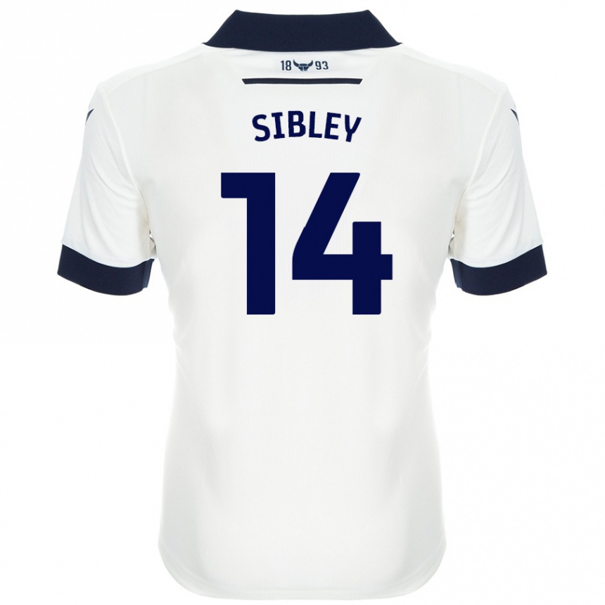 Kids Football Louie Sibley #14 White Navy Blue Away Jersey 2024/25 T-Shirt Nz