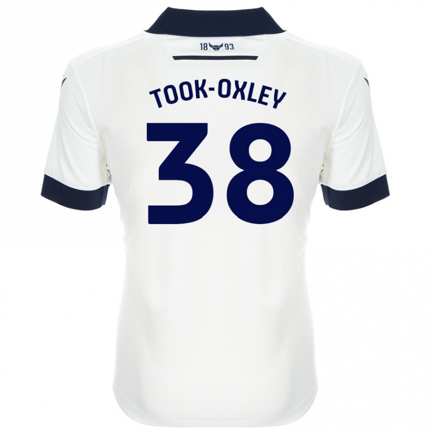 Kids Football Zaide Took-Oxley #38 White Navy Blue Away Jersey 2024/25 T-Shirt Nz