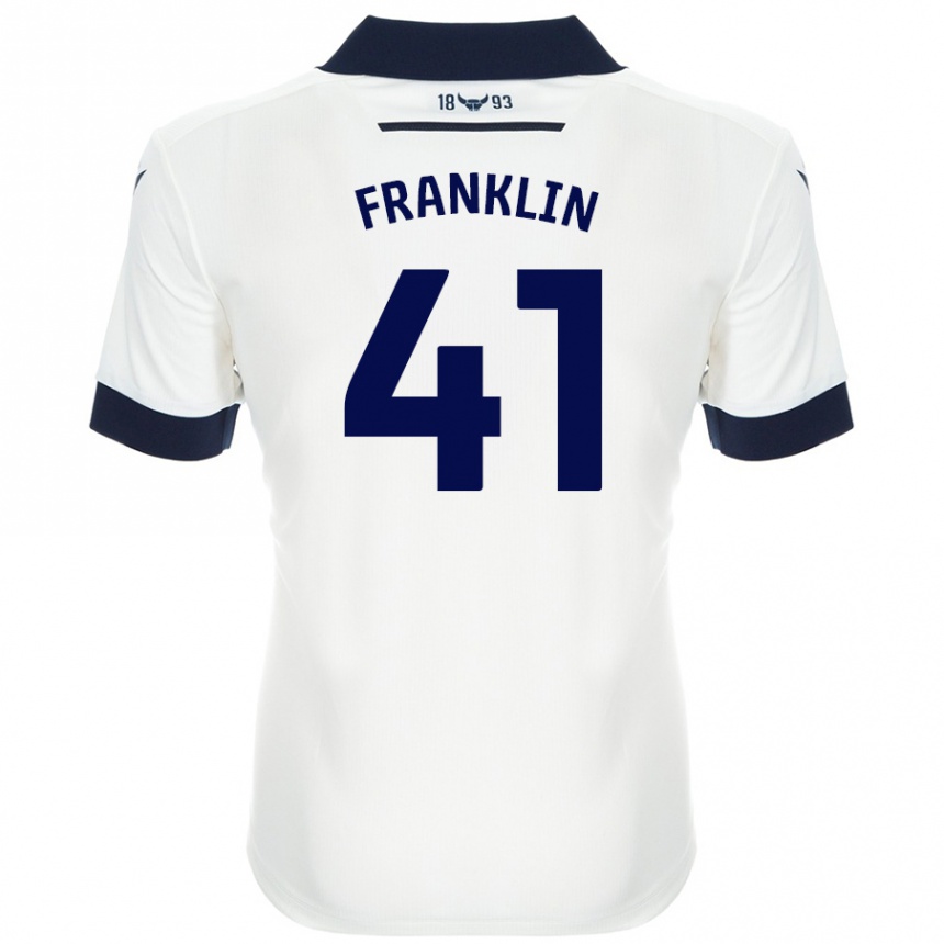 Kids Football George Franklin #41 White Navy Blue Away Jersey 2024/25 T-Shirt Nz