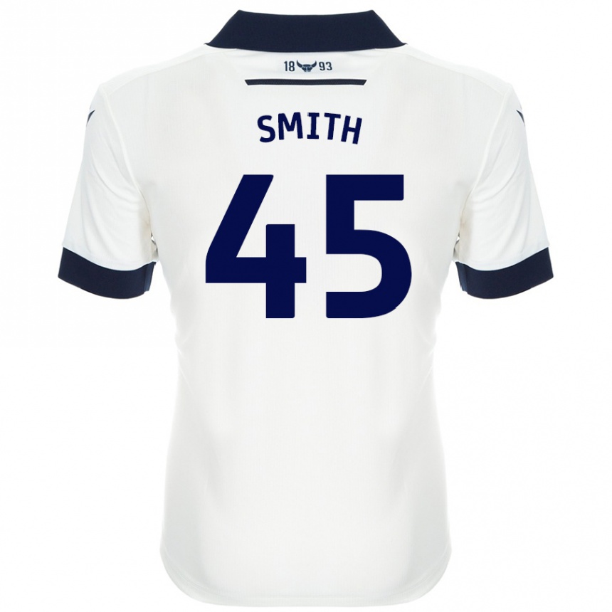 Kids Football Max Smith #45 White Navy Blue Away Jersey 2024/25 T-Shirt Nz