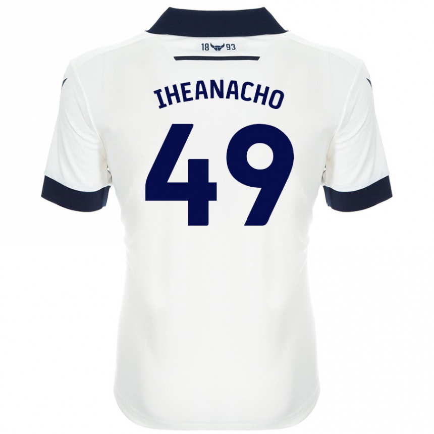 Kids Football Josh Iheanacho #49 White Navy Blue Away Jersey 2024/25 T-Shirt Nz