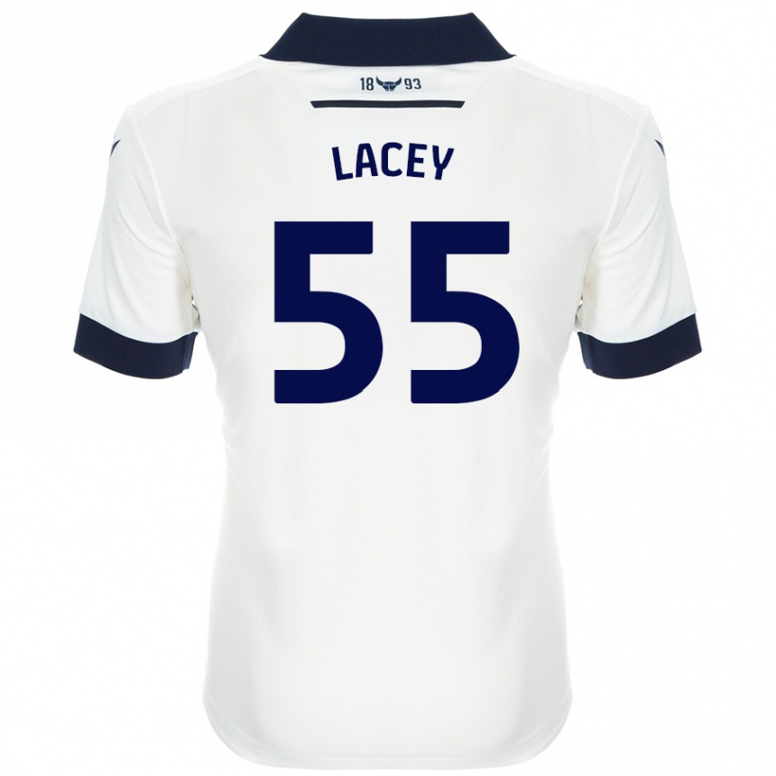 Kids Football Aaron Lacey #55 White Navy Blue Away Jersey 2024/25 T-Shirt Nz