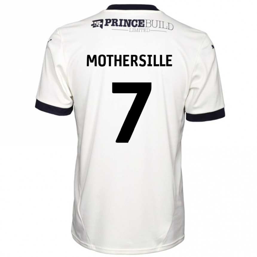 Kids Football Malik Mothersille #7 Off White Black Away Jersey 2024/25 T-Shirt Nz