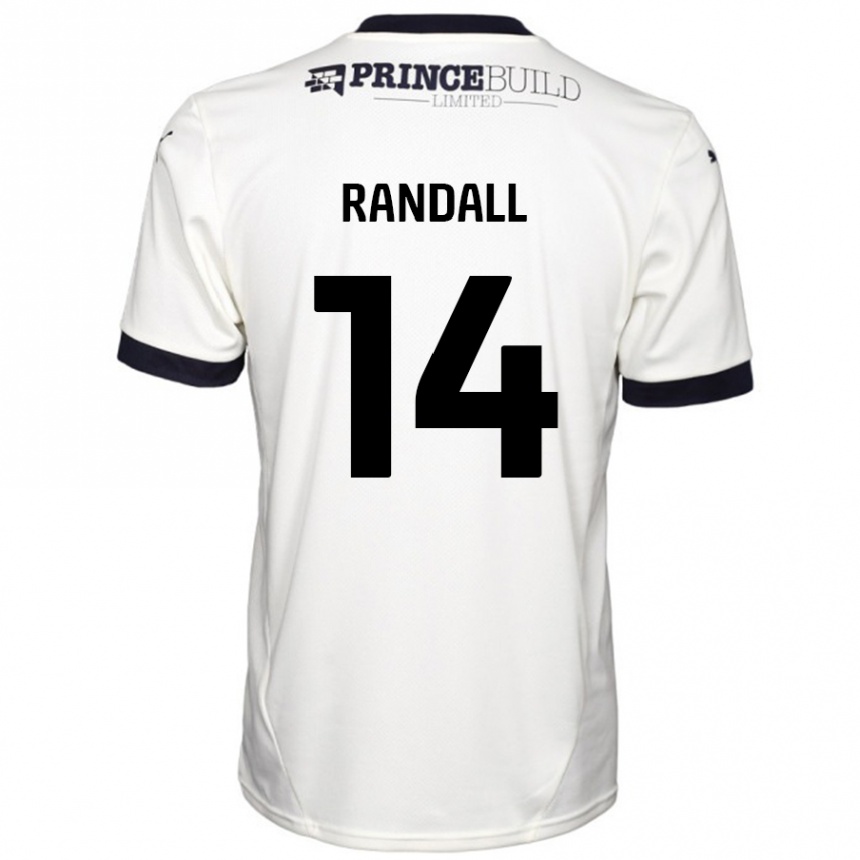 Kids Football Joel Randall #14 Off White Black Away Jersey 2024/25 T-Shirt Nz