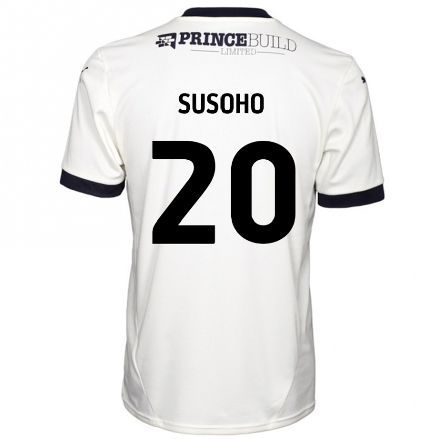 Kids Football Mahamadou Susoho #20 Off White Black Away Jersey 2024/25 T-Shirt Nz