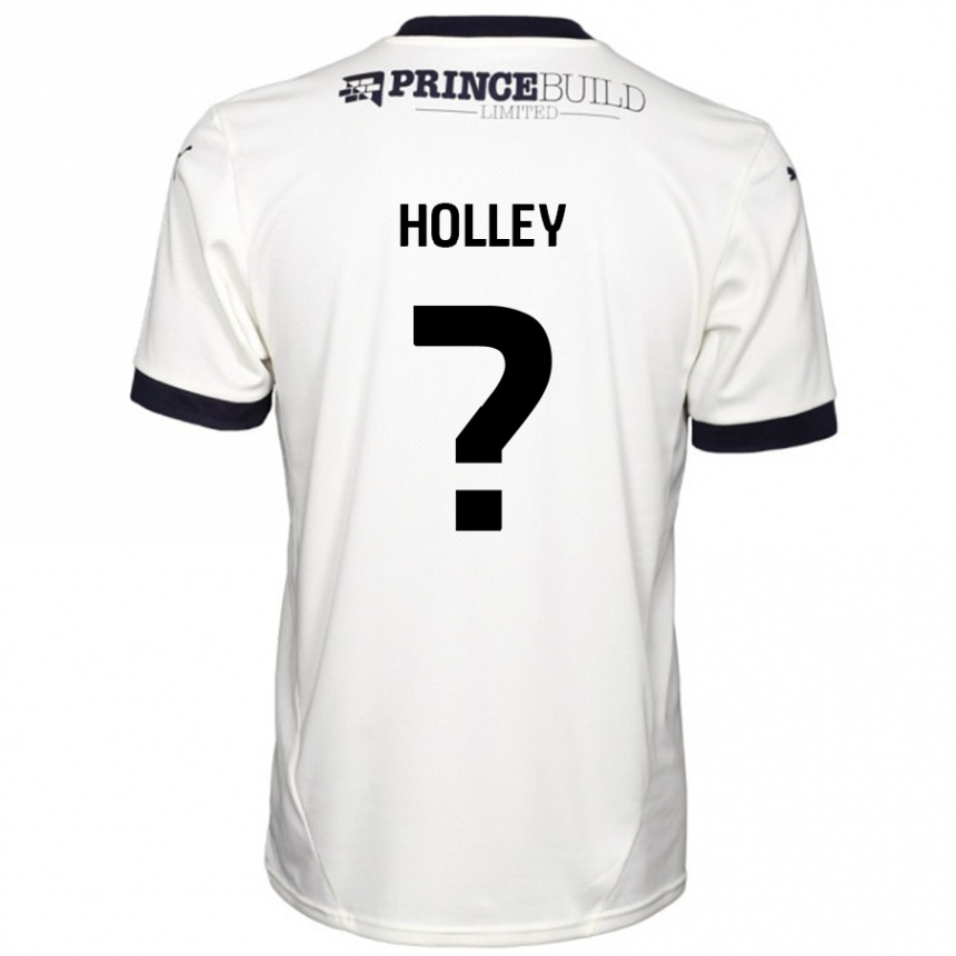 Kids Football George Holley #0 Off White Black Away Jersey 2024/25 T-Shirt Nz