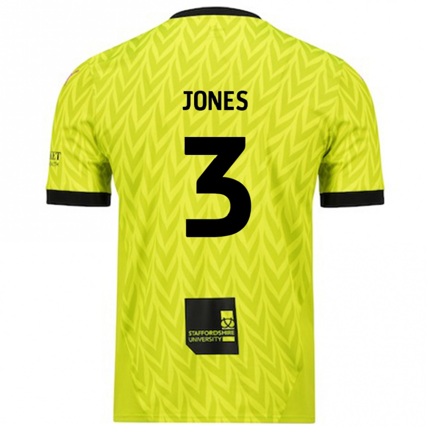 Kids Football Dan Jones #3 Fluorescent Green Away Jersey 2024/25 T-Shirt Nz