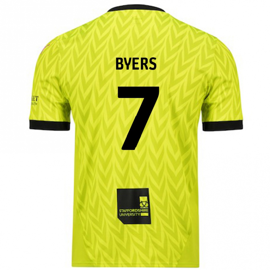 Kids Football George Byers #7 Fluorescent Green Away Jersey 2024/25 T-Shirt Nz