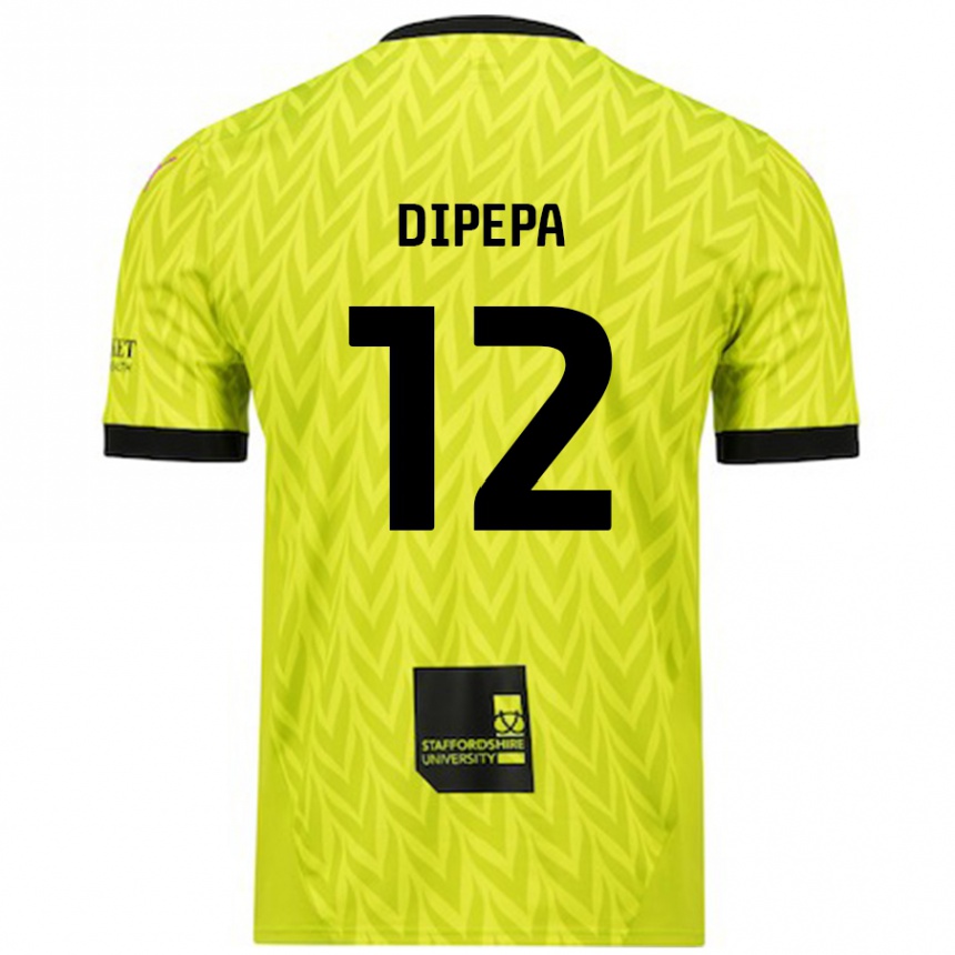 Kids Football Baylee Dipepa #12 Fluorescent Green Away Jersey 2024/25 T-Shirt Nz