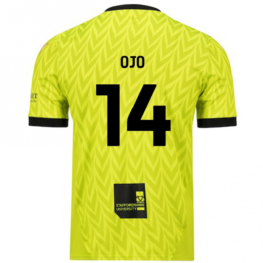 Kids Football Funso Ojo #14 Fluorescent Green Away Jersey 2024/25 T-Shirt Nz