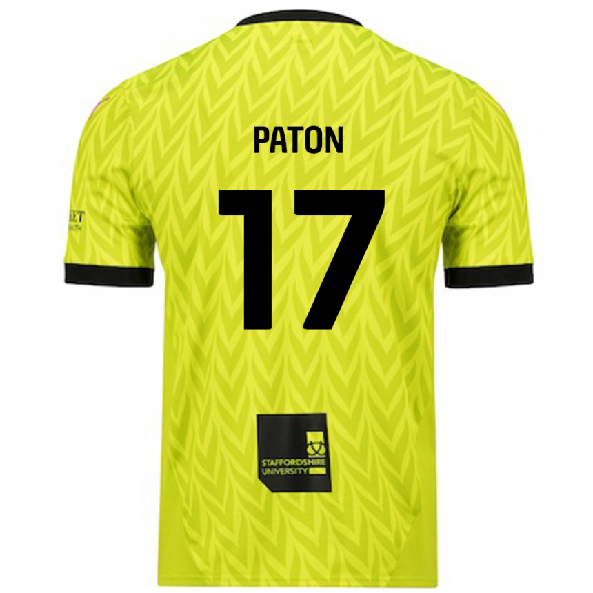 Kids Football Ruari Paton #17 Fluorescent Green Away Jersey 2024/25 T-Shirt Nz