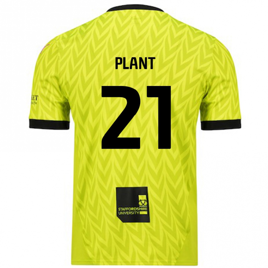 Kids Football James Plant #21 Fluorescent Green Away Jersey 2024/25 T-Shirt Nz