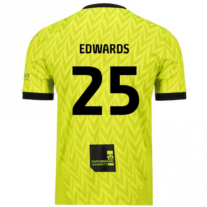 Kids Football Diamond Edwards #25 Fluorescent Green Away Jersey 2024/25 T-Shirt Nz