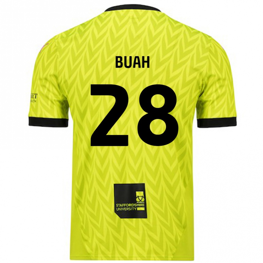 Kids Football Andrew Buah #28 Fluorescent Green Away Jersey 2024/25 T-Shirt Nz