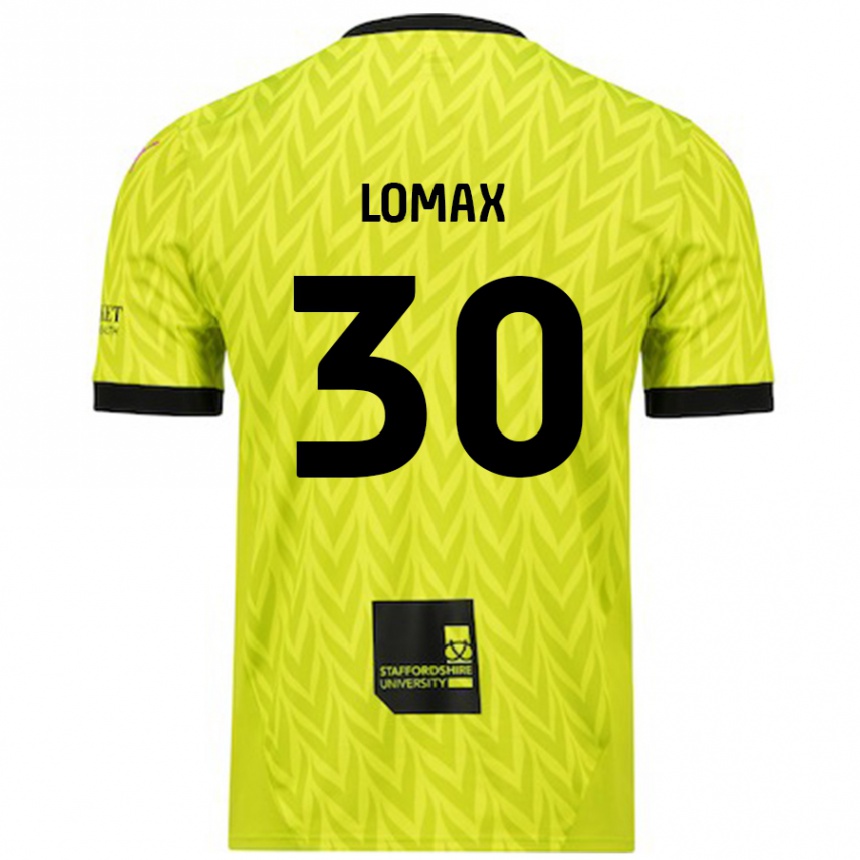 Kids Football Ben Lomax #30 Fluorescent Green Away Jersey 2024/25 T-Shirt Nz