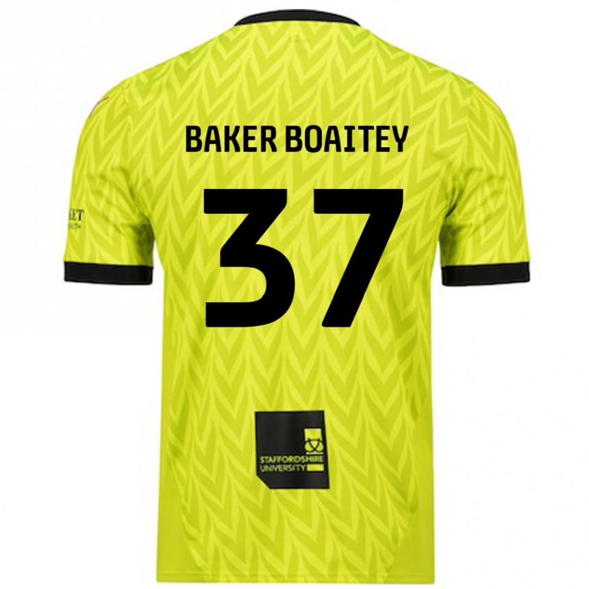 Kids Football Benicio Baker-Boaitey #37 Fluorescent Green Away Jersey 2024/25 T-Shirt Nz