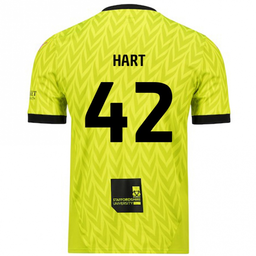 Kids Football Sam Hart #42 Fluorescent Green Away Jersey 2024/25 T-Shirt Nz