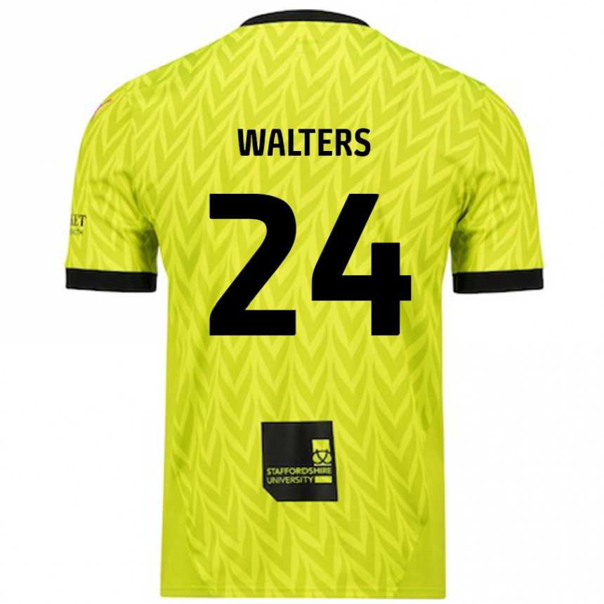 Kids Football Rhys Walters #24 Fluorescent Green Away Jersey 2024/25 T-Shirt Nz