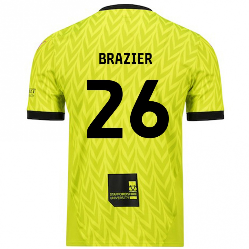 Kids Football Liam Brazier #26 Fluorescent Green Away Jersey 2024/25 T-Shirt Nz