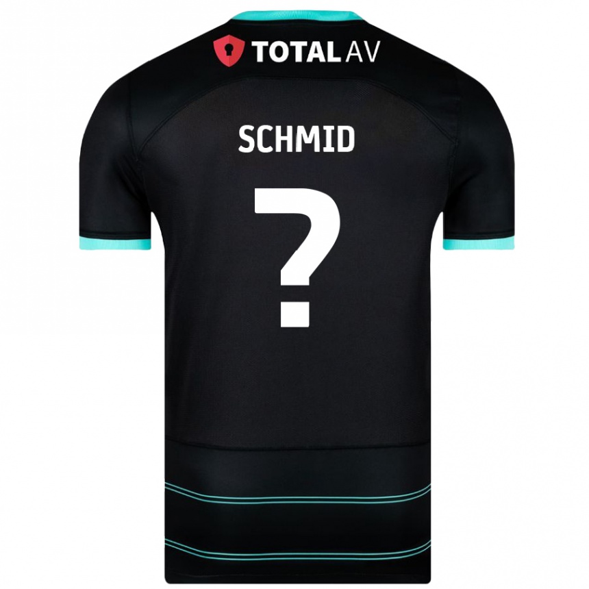 Kids Football Nicolas Schmid #0 Black Away Jersey 2024/25 T-Shirt Nz