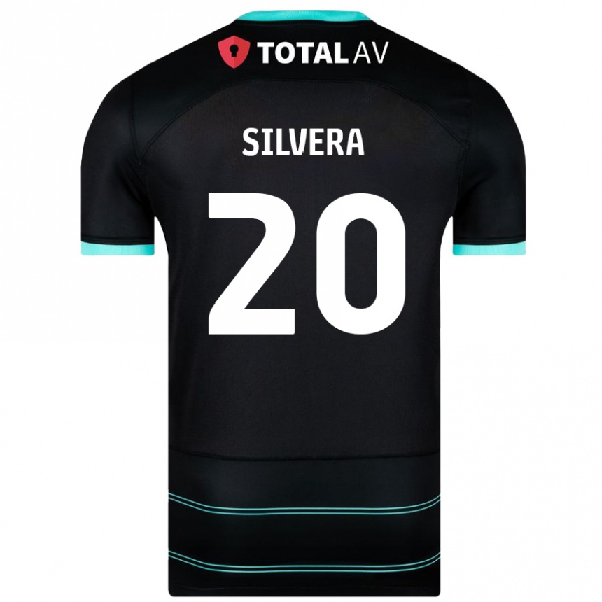 Kids Football Sam Silvera #20 Black Away Jersey 2024/25 T-Shirt Nz