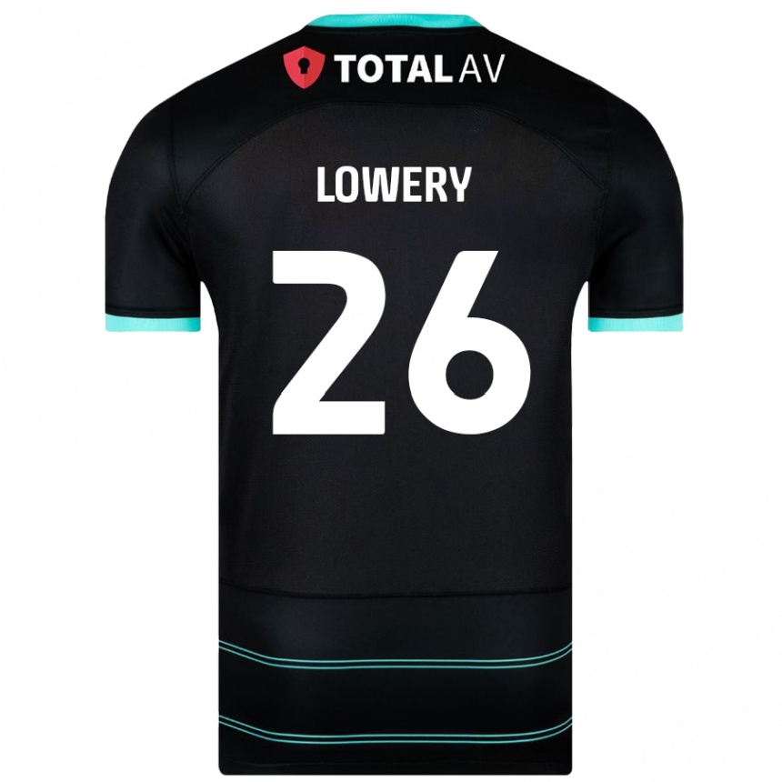 Kids Football Tom Lowery #26 Black Away Jersey 2024/25 T-Shirt Nz