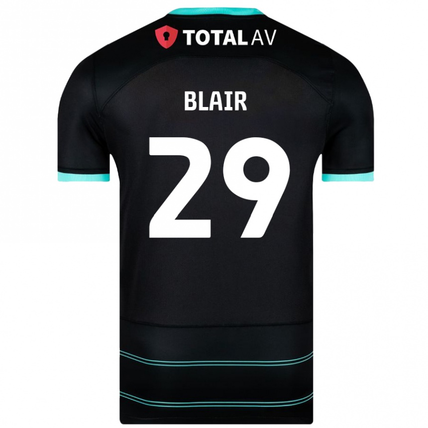 Kids Football Harvey Blair #29 Black Away Jersey 2024/25 T-Shirt Nz