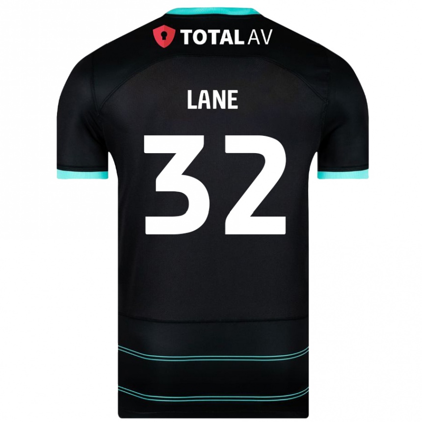 Kids Football Paddy Lane #32 Black Away Jersey 2024/25 T-Shirt Nz