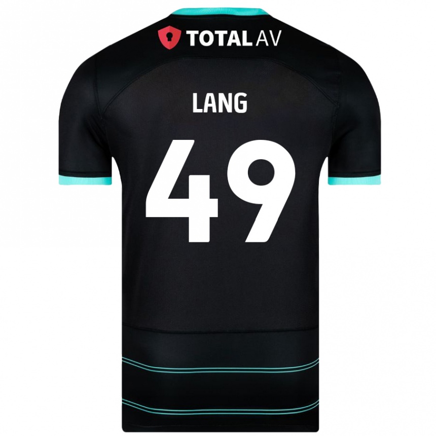 Kids Football Callum Lang #49 Black Away Jersey 2024/25 T-Shirt Nz