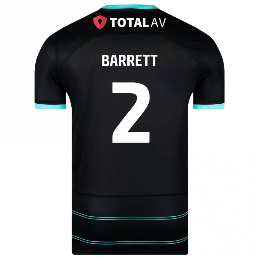 Kids Football Nicole Barrett #2 Black Away Jersey 2024/25 T-Shirt Nz