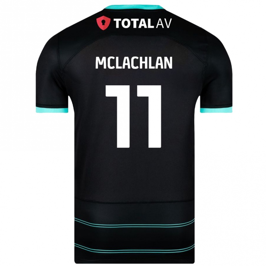 Kids Football Daisy Mclachlan #11 Black Away Jersey 2024/25 T-Shirt Nz