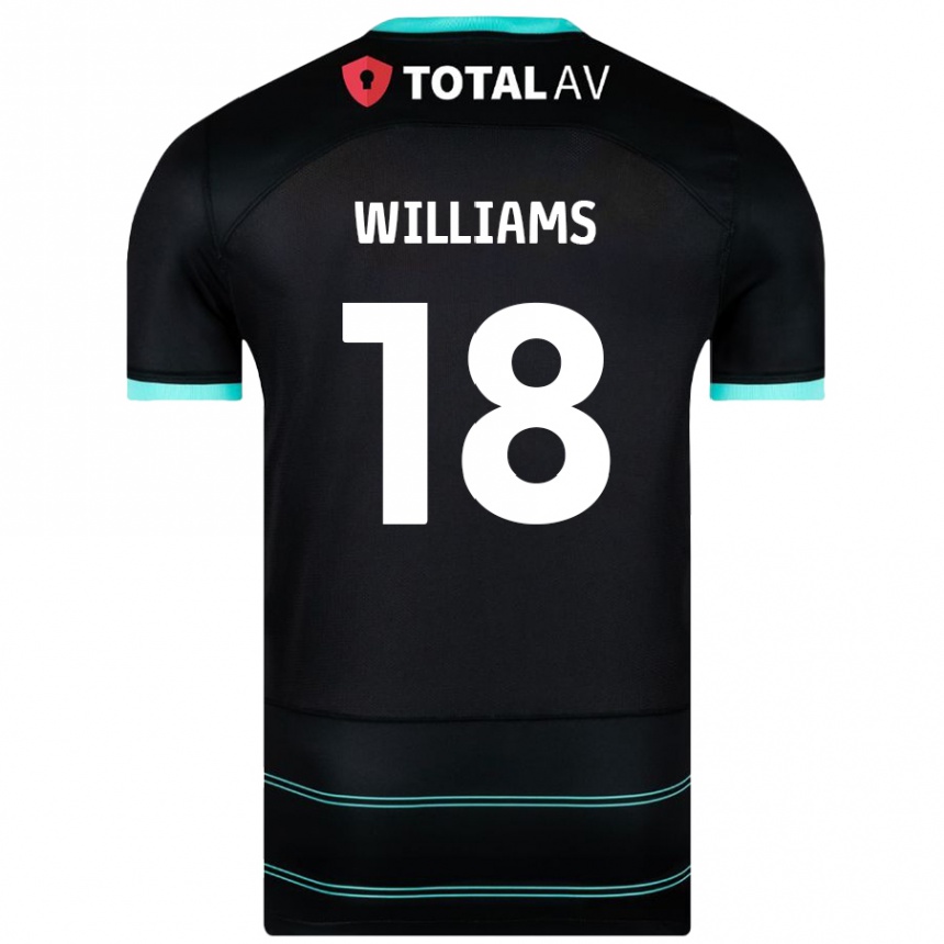 Kids Football Scarlett Williams #18 Black Away Jersey 2024/25 T-Shirt Nz