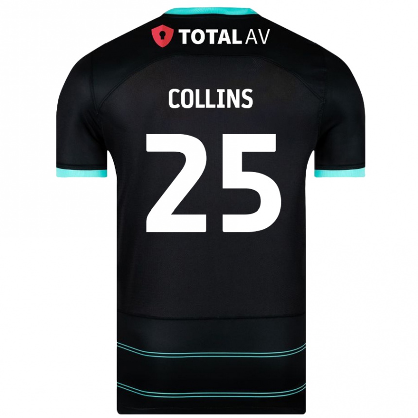 Kids Football Izzy Collins #25 Black Away Jersey 2024/25 T-Shirt Nz