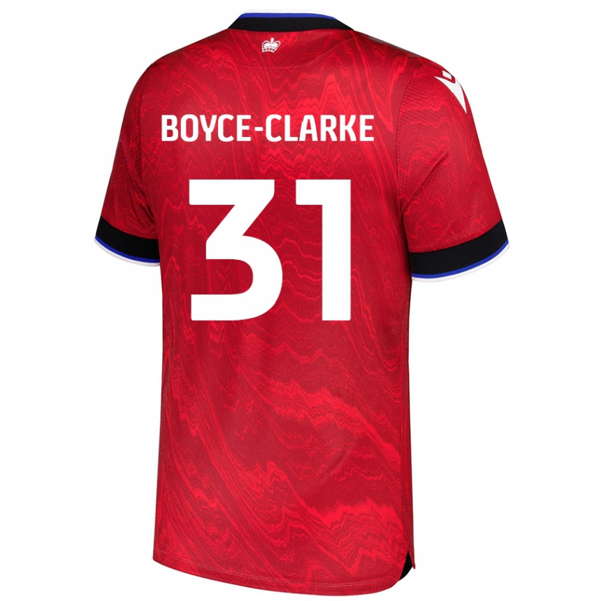 Kids Football Coniah Boyce-Clarke #31 Red Black Away Jersey 2024/25 T-Shirt Nz