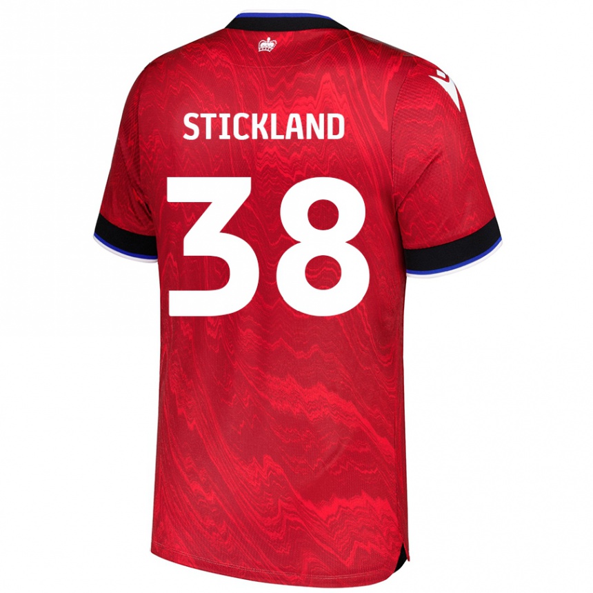 Kids Football Michael Stickland #38 Red Black Away Jersey 2024/25 T-Shirt Nz