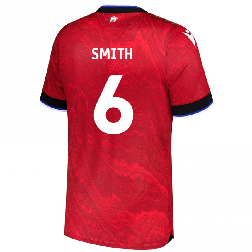 Kids Football Caitlin Smith #6 Red Black Away Jersey 2024/25 T-Shirt Nz