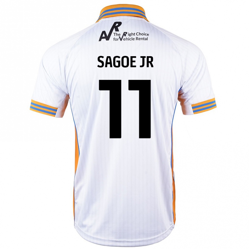 Kids Football Charles Sagoe Jr #11 White Away Jersey 2024/25 T-Shirt Nz