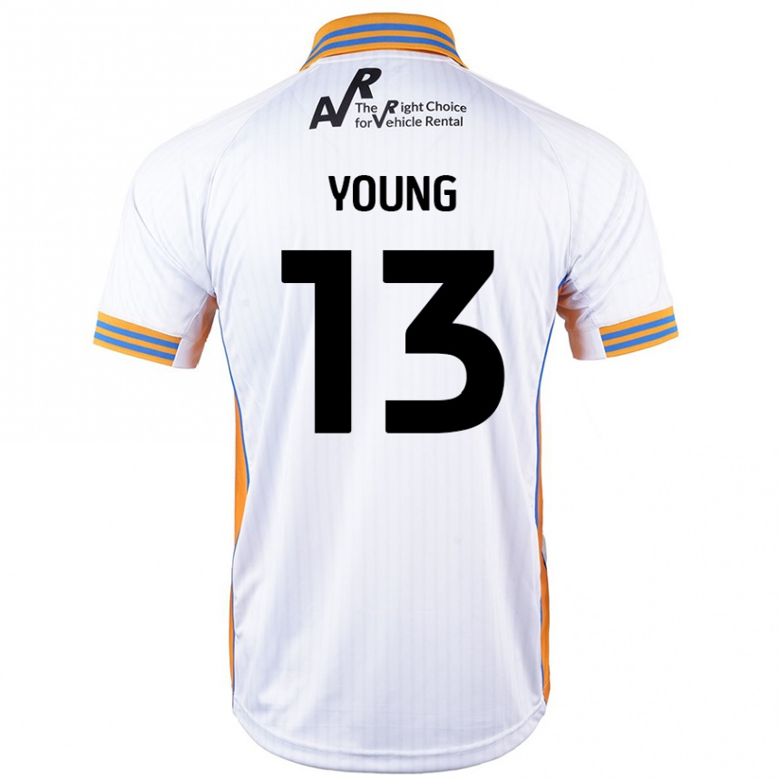 Kids Football Joe Young #13 White Away Jersey 2024/25 T-Shirt Nz