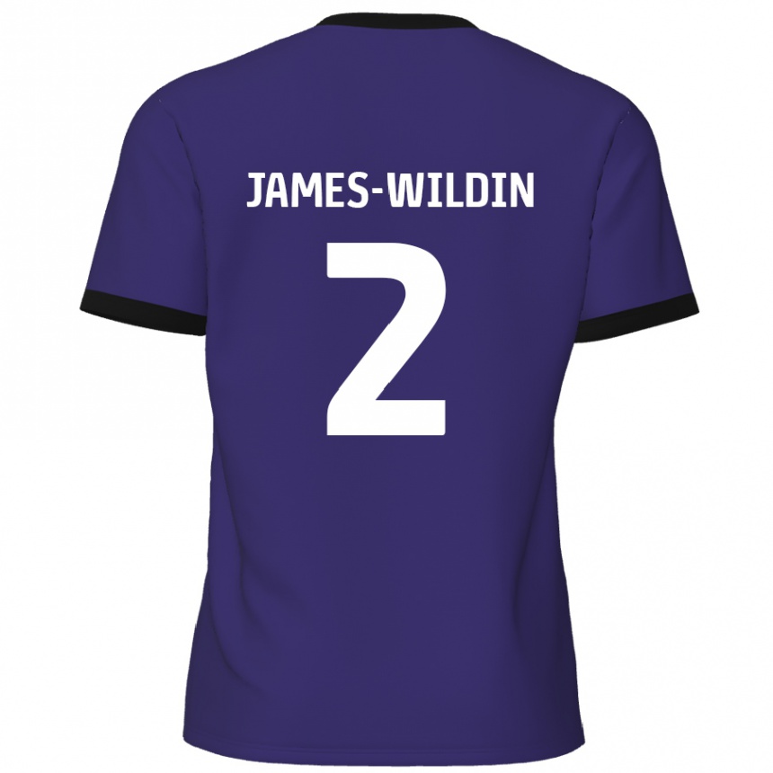 Kids Football Luther James-Wildin #2 Purple Away Jersey 2024/25 T-Shirt Nz