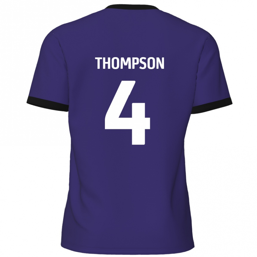 Kids Football Nathan Thompson #4 Purple Away Jersey 2024/25 T-Shirt Nz