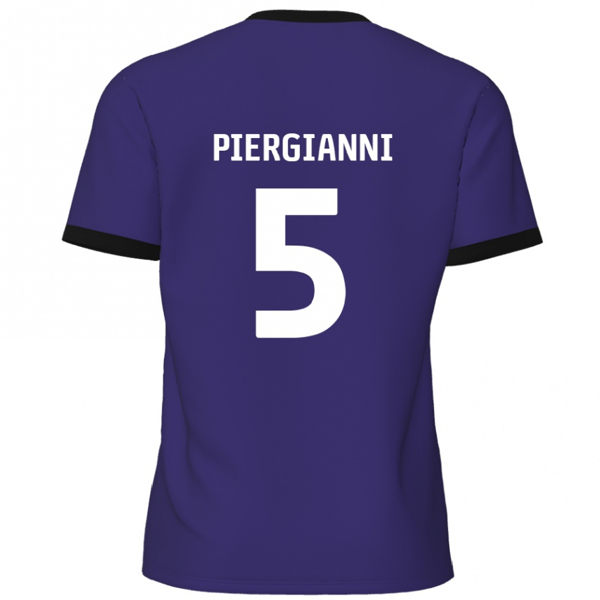 Kids Football Carl Piergianni #5 Purple Away Jersey 2024/25 T-Shirt Nz